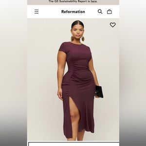 Used once - burgundy reformation dress